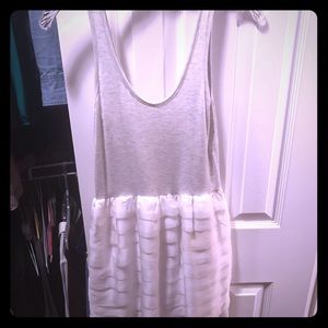 Anthro white and grey mini dress